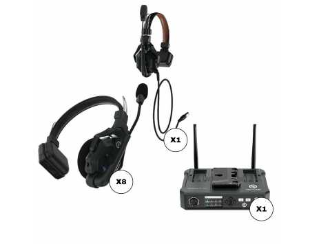 Hollyland Solidcom C1 9-Person Full-Duplex Wireless Intercom System w/ C1 Pro Hub & Single-Ear Headsets (1.9 GHz)