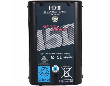 IDX DUO-C150 V-Mount Battery (143Wh - 14A Load - 2 D-Taps)