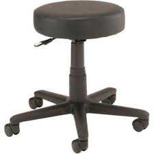 Interion Height-Adjustable Rolling Stool (Black)