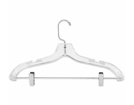 Wardrobe Combo Hanger w/ Clips (Plastic, Clear)