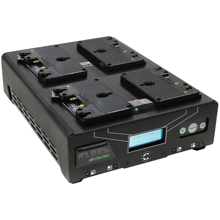 Core SWX Fleet Micro 3A Digital Quad Charger for Gold Mount Batteries